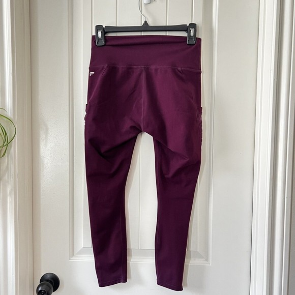 Fabletics Purple Wide Waistband Mid Rise Yoga Leggings Size Small 22” Inseam - Picture 3 of 11
